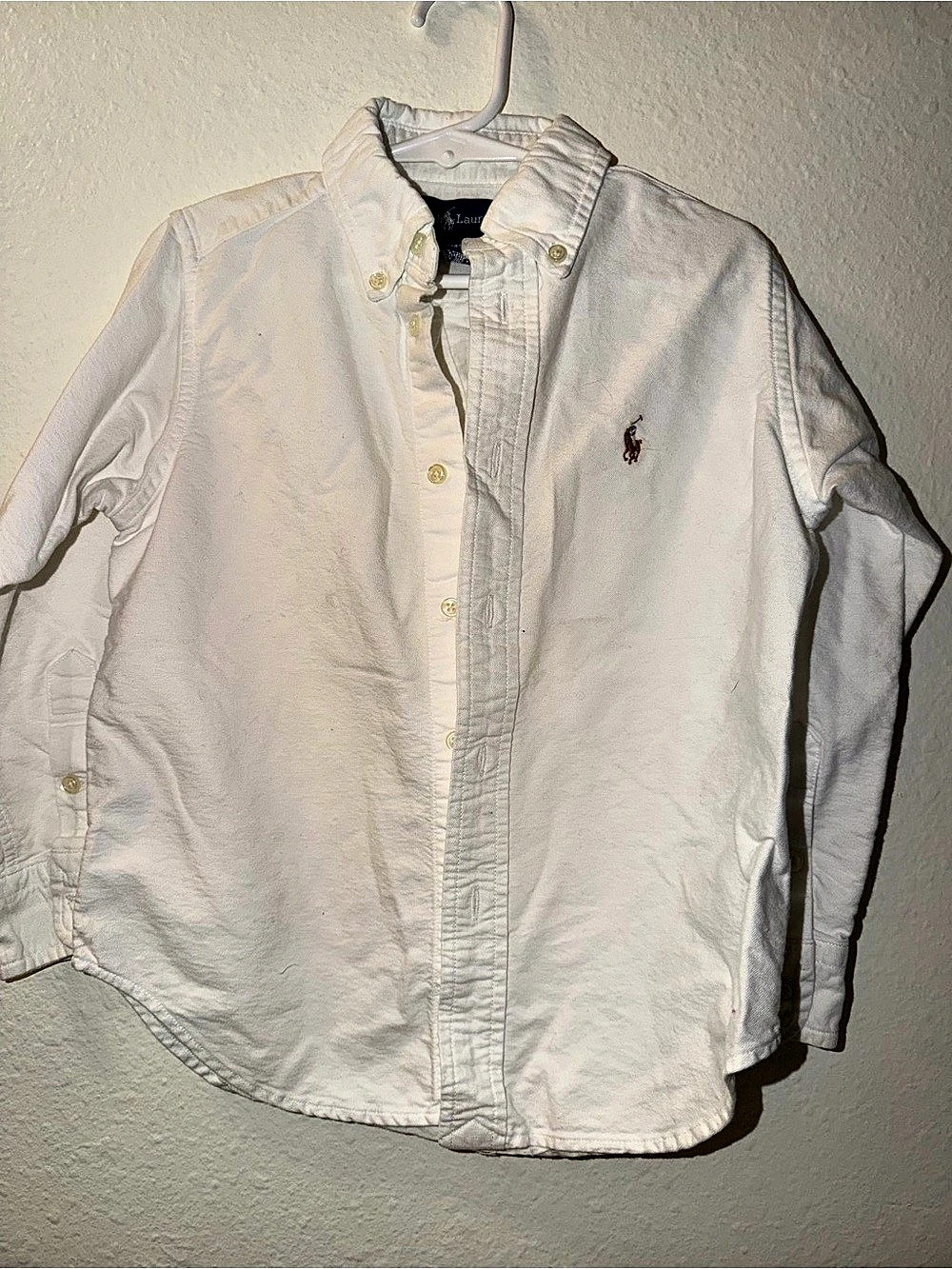 Ralph Lauren Cotton Oxford Button-Down Shirt Boys White Size 4T
